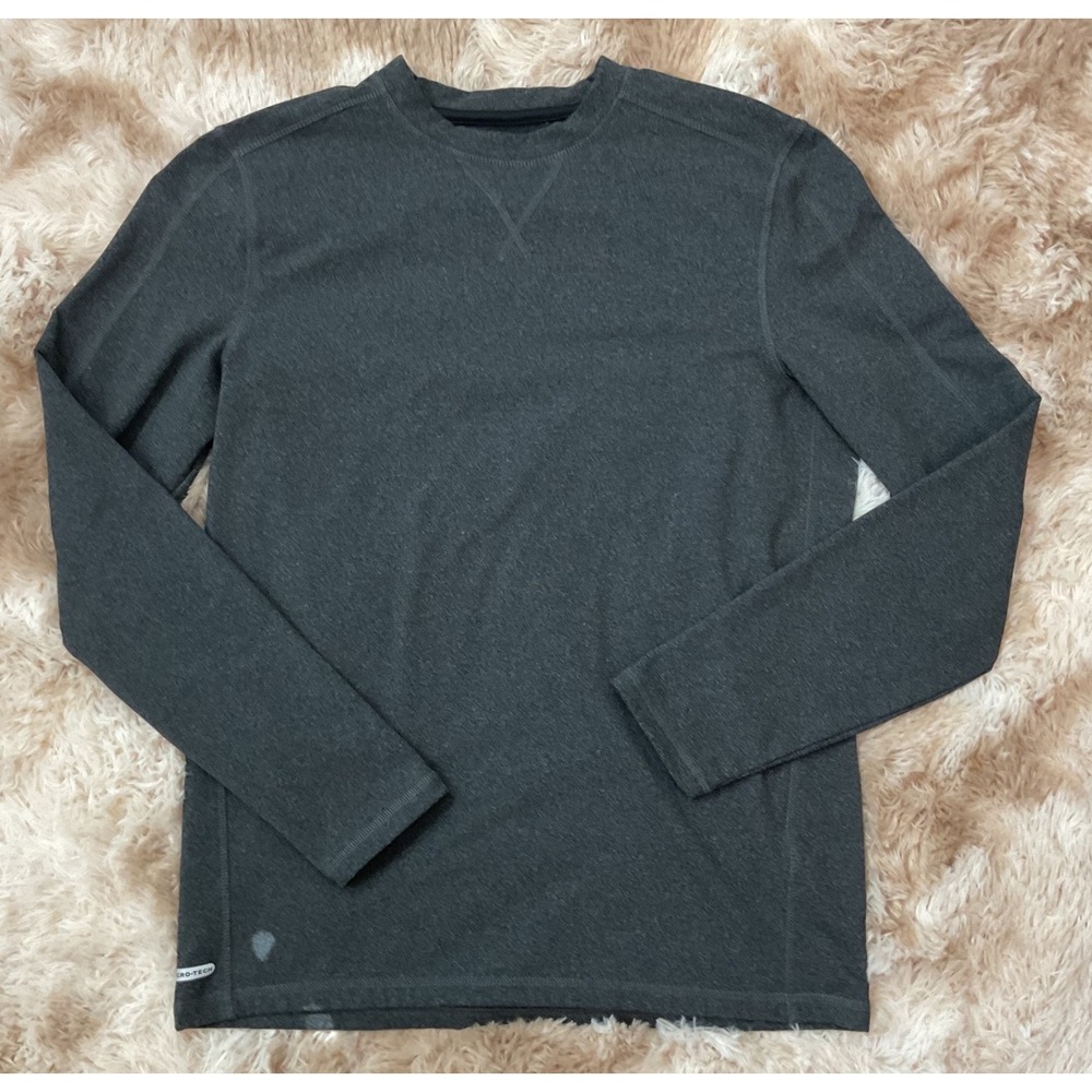 Free Country Mens Aero-Tech Long Sleeve Crewneck Shirt Charcoal Small 7WM9A479SS